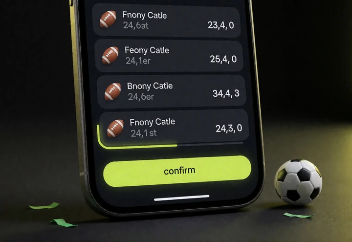 Smartphone mit dunklem Wettschein, vier Selektionen und limettengr&uuml;ner Boost-Anzeige als Beispiel f&uuml;r eine Kombiwette bei Zoccer